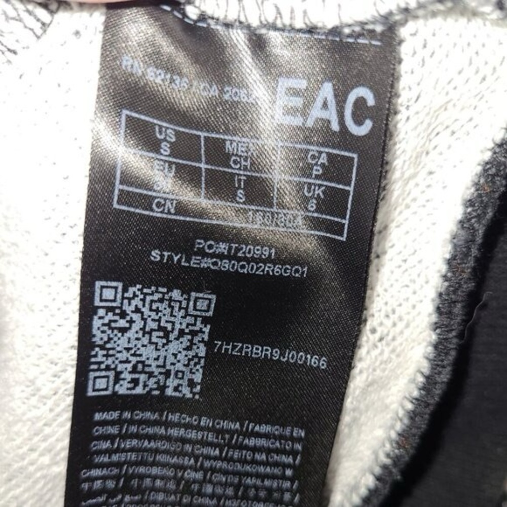 Guess L Angles Hoodie Ladies Size Small Fleece zip up in Black white pockets - Picture 7 of 7